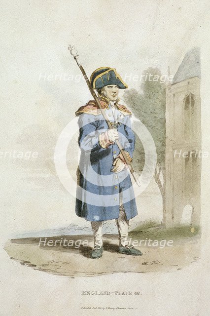 A church beadle, Provincial Characters, 1813. Artist: Anon