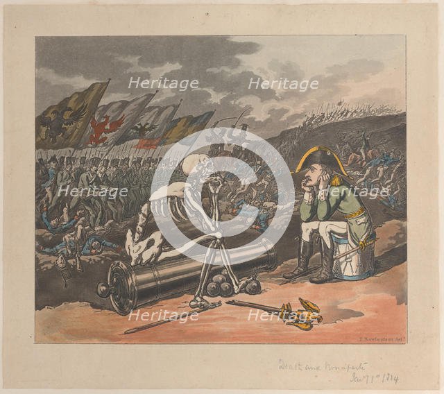 Death and Bonaparte, The Two Kings of Terror, January 1, 1814., January 1, 1814. Creator: Thomas Rowlandson.