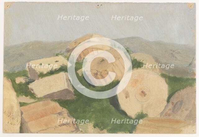 Broken Column, Parthenon, 1869. Creator: Lockwood de Forest.