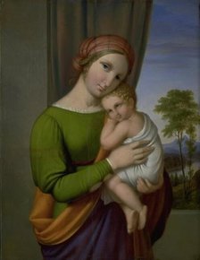 Virgin Mary with baby Jesus, 1820. Creator: Johan Ludvig Gebhard Lund.
