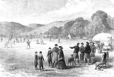 The Royal Family in the Highlands: cricket-match at Balmoral - Balmoral against Abergeldie, 1881. Creator: Unknown.