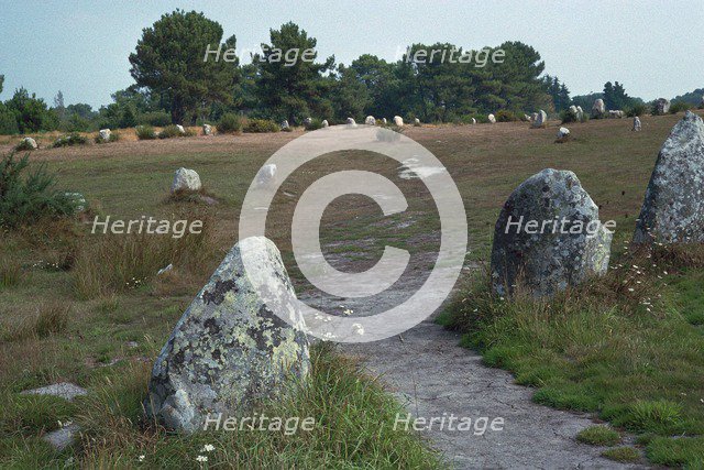 Megalithic alignments at Carnac, 34th century BC. Artist: Unknown