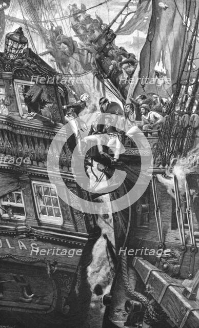 ''Nelson at the Battle off St. Vincent, February 14, 1797, after Frank Baden-Powell.', 1891. Creator: Frank Baden-Powell.