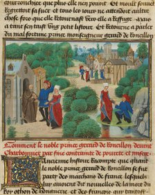 Fifteen Cuttings from Histoire de Charles Martel, written 1463-1465; illuminated 1467-1472. Creators: Loyset Liedet, Pol Fruit, David Aubert.