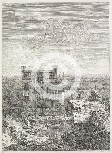 Views: A House Surrounded by Six Columns, 1735-1746. Creator: Antonio Canaletto (Italian, 1697-1768).