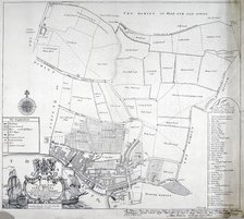 Map and table of Limehouse in the Parish of Stepney, London, 1703.                                   Artist: I Harris