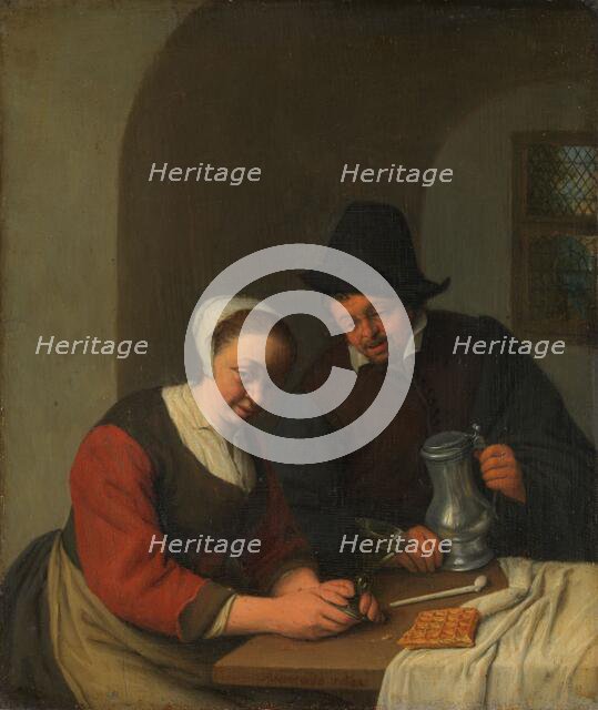 A Confidential Chat, 1672. Creator: Adriaen van Ostade.