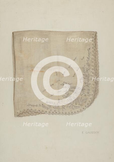 Wedding Handkerchief, c. 1939. Creator: Eleanor Gausser.