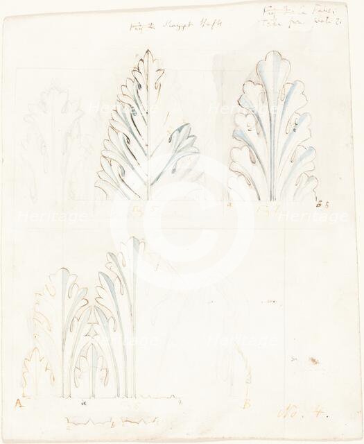 Ornamental Study with Acanthus Motif for "The Stones of Venice", 1849. Creator: John Ruskin.