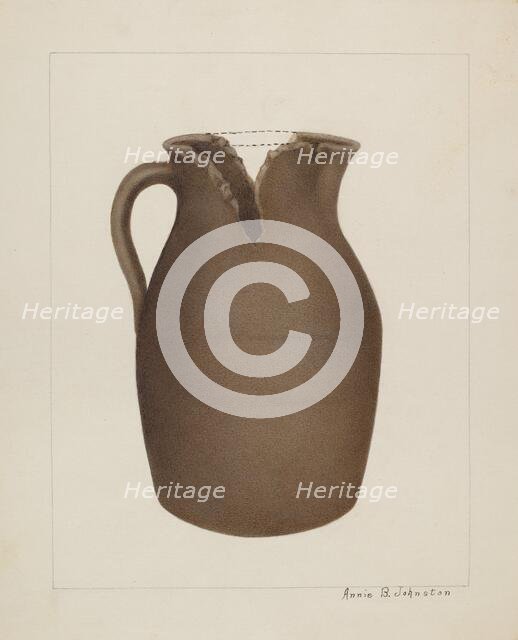 Stoneware Jar, c. 1937. Creator: Annie B Johnston.