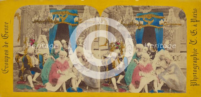 Groupes de Genre: people in costumes, 1860s. Creator: Charles Gerard.