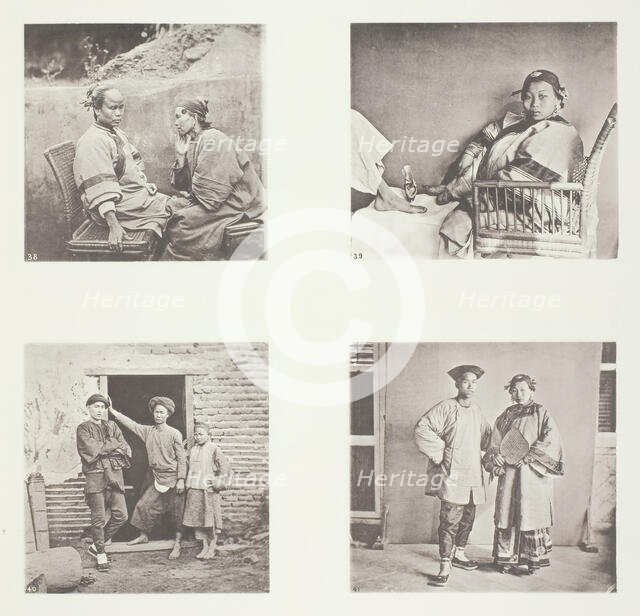 Amoy Women; The Small Foot of a Chinese Lady; Amoy Men; Male and Female Costume, Amoy, c.1868. Creator: John Thomson.