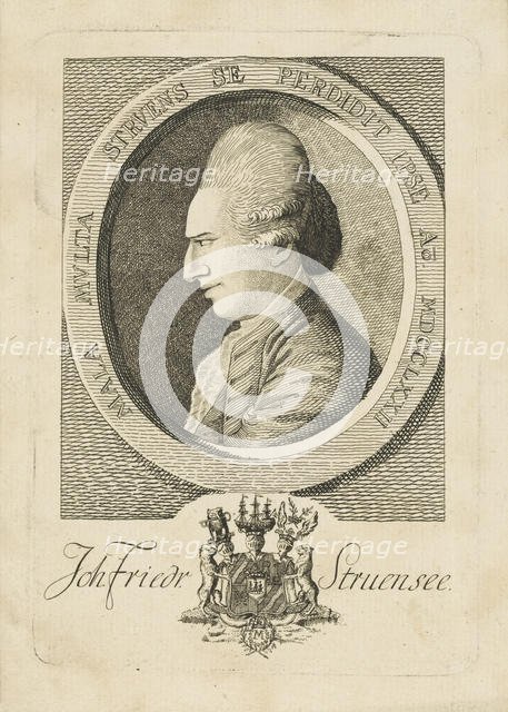 Portrait of Count Johann Friedrich Struensee (1737-1772), 1773. Creator: Anonymous.