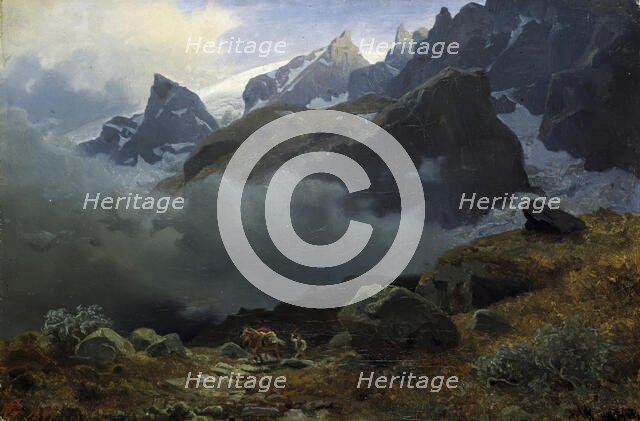 Storm in the Highlands, 1847. Creator: Hans Gude.