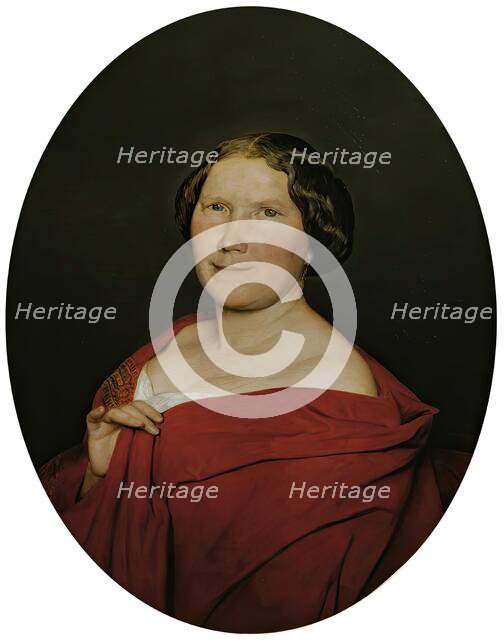 Woman with salmon red cape, 1861. Creator: Ferdinand Georg Waldmuller.