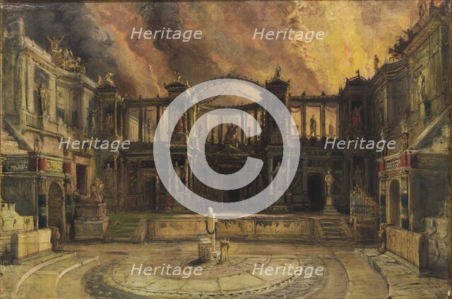 Stage design for the opera Nerone by Arrigo Boito, 1924. Creator: Pogliaghi, Lodovico (1857-1950).