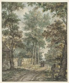 Walkers on a forest road near Heemstede, 1752-1819. Creator: Juriaan Andriessen.