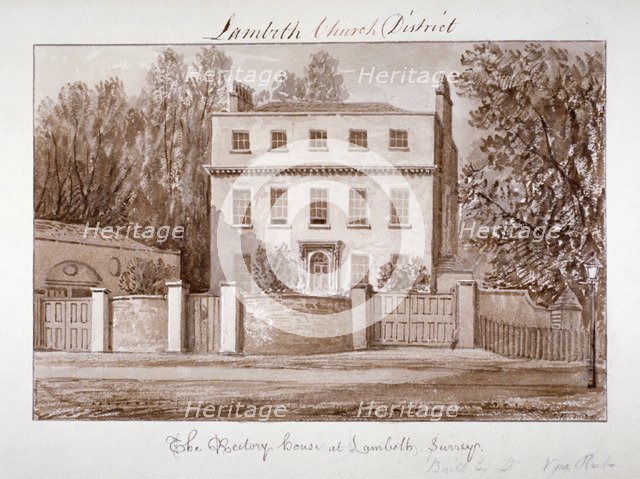 View of the rectory house of St Mary at Lambeth, London, 1828.         Artist: John Chessell Buckler