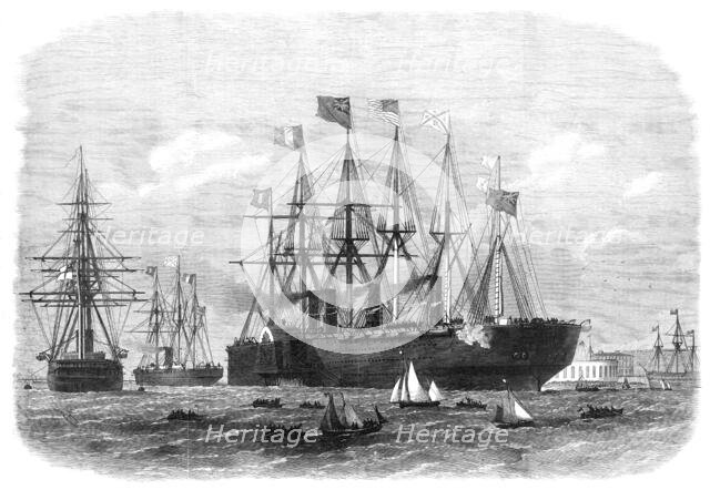 The Great Eastern steam-ship leaving Sheerness with the French Atlantic Cable, 1869. Creator: Unknown.