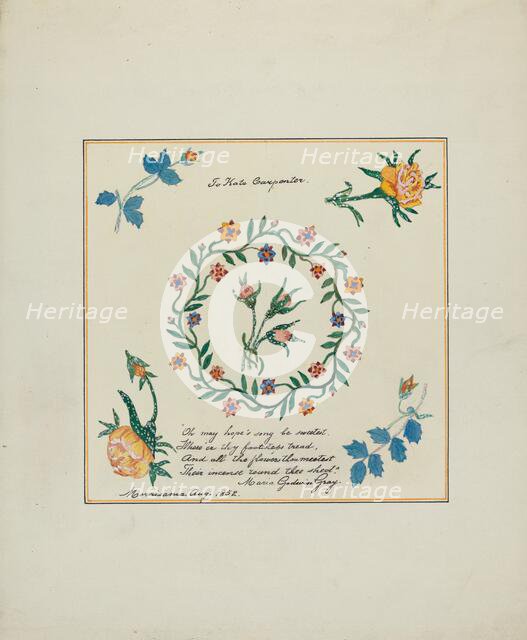 Pieced Autograph Quilt (1 Square), c. 1936. Creators: Cornelius Christoffels, Margaret Linsley.