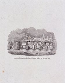 London Bridge (old), London, (c1800?) Artist: Anon