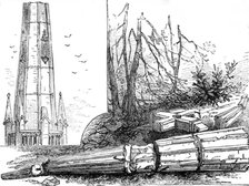 The Great Storm of Wind on Friday week: spire of St. Michael's Church, Blackheath, blown down, 1881. Creator: Unknown.