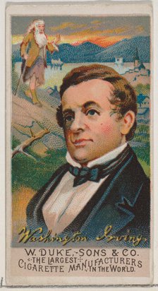 Washington Irving, from the series Great Americans (N76) for Duke brand cigarettes, 1888., 1888. Creator: Unknown.