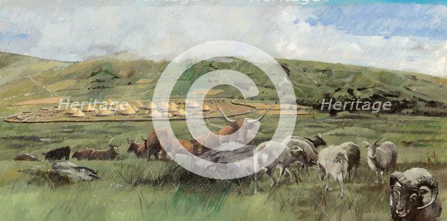 Grimspound, Bronze Age, (c1990-2010). Artist: Ivan Lapper.