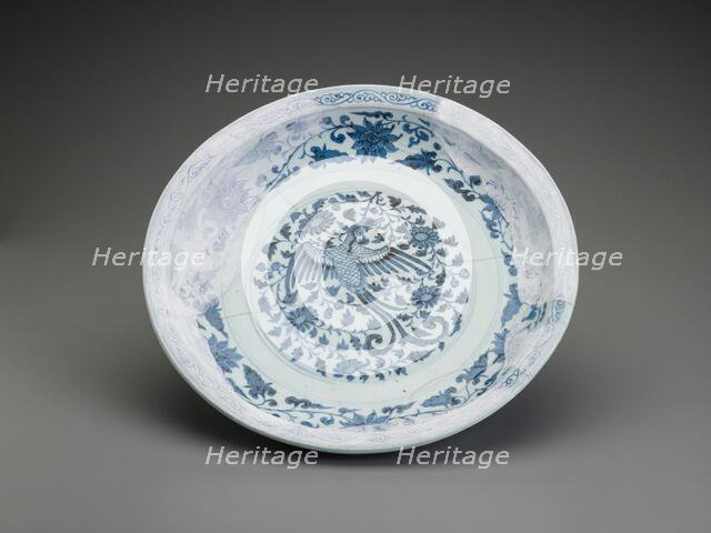 Platter fragment with phoenix design, 1350-1368. Creator: Unknown.
