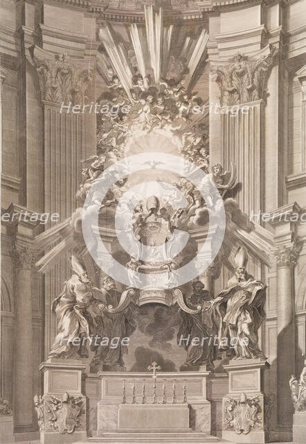 Cathedram S. Petri in interiore templi fronte...Plate 41 from the Album 'Basili..., 1666 (or after). Creator: François Spierre.