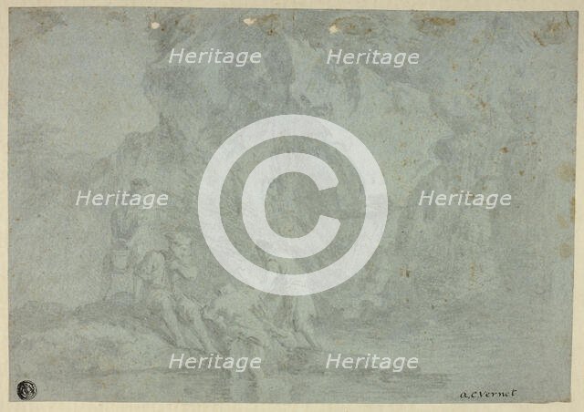 Rocky Landscape with Figures, n.d. Creator: Unknown.