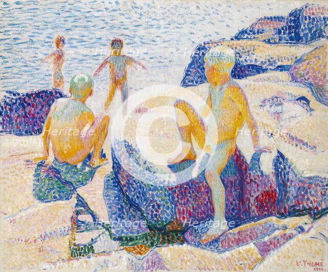 Bathing Boys, 1910. Creator: Verner Thome.