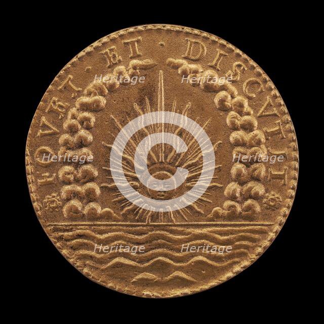 Radiant Sun among Clouds, above Sea [reverse], 17th century. Creator: Unknown.