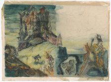 Suggestion for the cover for the fairy tale The Haunted Castle, 1940-1944. Creator: Ján Novák.
