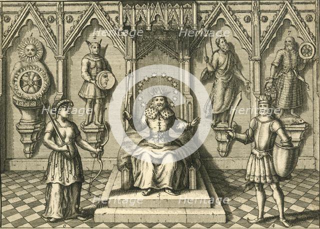 'The Principal Idols of the Saxons, worship'd in Britain', late 16th-early 17th century? Creator: Unknown.