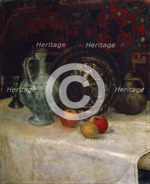 'Still Life with a Brass Plate', late 19th or early 20th century. Artist: Paula Modersohn-Becker