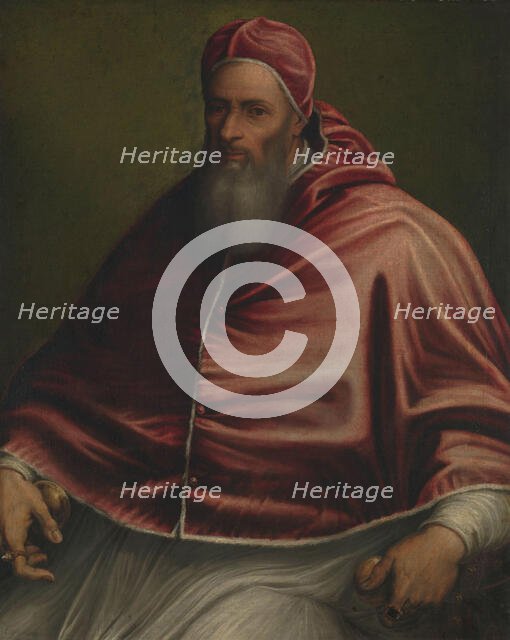 Portrait of Pope Julius III (1478-1555), c. 1550. Creator: Siciolante da Sermoneta, Girolamo (1521-c. 1580).