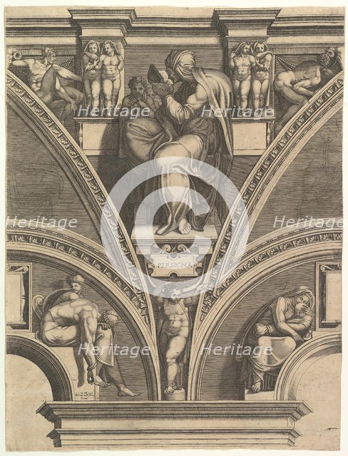 The Persian Sibyl; from the series of Prophets and Sibyls in the Sistine Chapel , 1570-75. Creator: Giorgio Ghisi.
