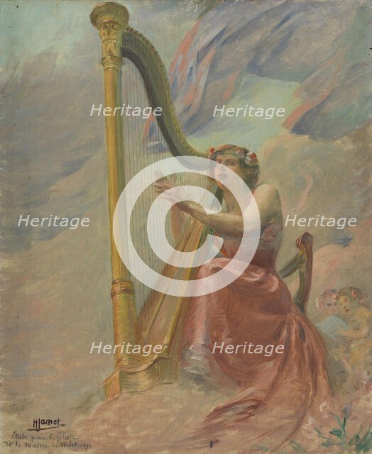 Esquisse pour la salle des mariages de la mairie de Montrouge : La Musique, c.1912. Creator: Henri Pierre Jamet.