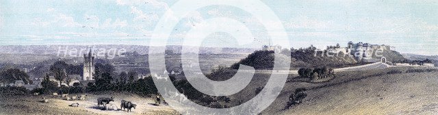 Carisbrooke Castle and village, Isle of Wight, 19th century. Artist: Unknown