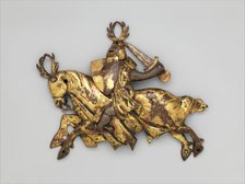 Ornamental Plaque of a Knight on Horseback, Western European, possibly British, ca. 1300. Creator: Unknown.