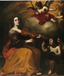 Saint Cecilia, Second Quarter of the 17th century. Creator: De Rosa (Annella di Massimo), Diana (1602-1643).
