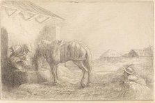 Man Watering a Horse (Homme abreuvant un cheval). Creator: Alphonse Legros.