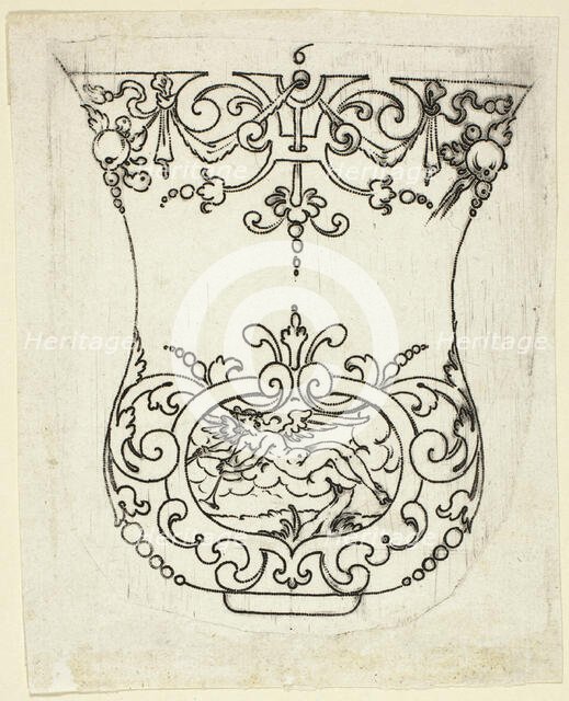 Plate 6, from XX Stuck zum (ornamental designs for goblets and beakers), 1601. Creator: Master AP.