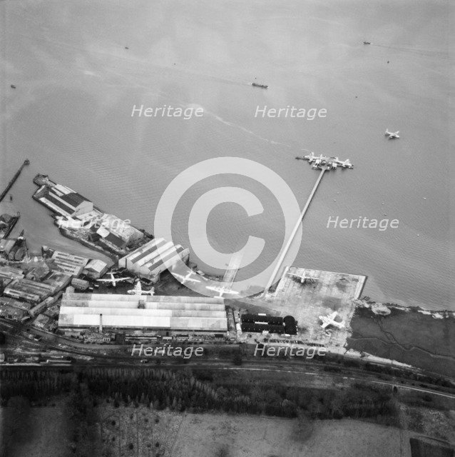 BOAC flying boat maintenance base and pier, Hythe, Hampshire, 1948 Artist: Aerofilms.