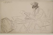 Portrait of Alphonse Legros, 1910. Creator: William Strang.