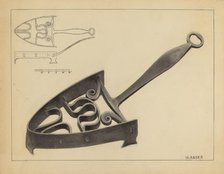 Flat Iron Holder, c. 1936. Creator: Herman Bader.