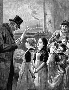 A government inspector visiting a factory, 1881. Creator: W. I. Mosses.