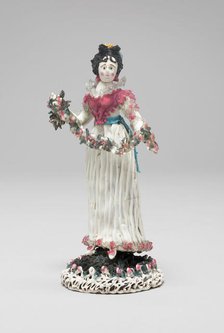 Woman with a Garland of Flowers, France, 1750/99. Creator: Verres de Nevers.