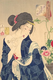 Waking Up: A Girl of the Koka Era (1844-1848), 1888. Creator: Tsukioka Yoshitoshi.